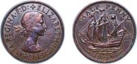 Great Britain ½ Penny Great Britain United Kingdom 1958 ½ Penny - Elizabeth II (1st portrait; without 'BRITT:OMN') Bronze 5.72g XF KM 896 Sp 4158 -