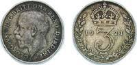 Great Britain 3 Pence Great Britain United Kingdom 1921 3 Pence - George V (2nd issue; incl. Maundy) Silver (.500) (8751000) 1.35g VF KM 813a Sp 4026 -