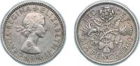 Great Britain 6 Pence Great Britain United Kingdom 1960 6 Pence - Elizabeth II (1st portrait; no 'BRITT:OMN') Copper-nickel (103283300) 2.82g XF KM 90 -