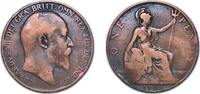 Great Britain 1 Penny Great Britain United Kingdom 1905 1 Penny - Edward VII Bronze (17783800) 8.96g VF KM 794 Sp 3990/A -