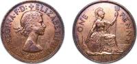 Great Britain 1 Penny Great Britain United Kingdom 1964 1 Penny - Elizabeth II (1st portrait; without 'BRITT:OMN') Bronze (153294000) 9.42g XF KM 897 -