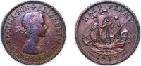 Great Britain ½ Penny Great Britain United Kingdom 1957 ½ Penny - Elizabeth II (1st portrait; without 'BRITT:OMN') Bronze 5.71g XF KM 896 Sp 4158 -
