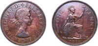 Great Britain 1 Penny Great Britain United Kingdom 1962 1 Penny - Elizabeth II (1st portrait; without 'BRITT:OMN') Bronze (157588600) 9.46g XF KM 897 -