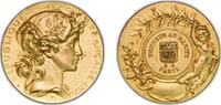 France France Third Republic 1870 Medal - Honneur au Merite, Paris Golded bronze 77.13g AU -