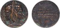 France France Republic ND Medal - Offerte Par Le Haut Commissaire a La Jeunesse et Sport Bronze 100.8g XF -
