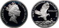 Solomon Islands 1 Dollar Solomon Islands Constitutional Monarchy Within The Commonwealth 1998 1 Dollar - Elizabeth II (Sanford's Sea Eagle) Silver (.925) -