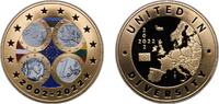 Germany Germany 2022 Latvia Estonia Lithuania Medal - 20th anniversary of the Euro Copper-Nickel Gold Plated 29g UNC -