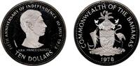 The Bahamas 10 Dollars The Bahamas Commonwealth 1978 10 Dollars (5th Anniversary of Independence-Prince Charles) Silver (.500) (Copper .500) 45.4g PF K -