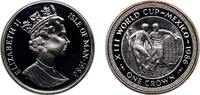 Isle of Man 1 Crown Isle of Man British dependency 1986 PM 1 Crown - Elizabeth II (World Cup - silver plated proof) Silver plated copper-nickel Roya -
