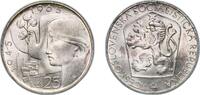 Czechoslovakia 25 Korun Czechoslovakia Socialist Republic 1965 25 Korun (Czech Liberation) Silver (.500) (150000) 16.19g UNC KM 59 -