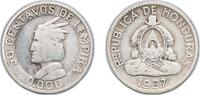 Honduras 50 Centavos Honduras Republic 1937 50 Centavos Silver (.900) (Copper .100) United States Mint of Philadelphia (1000000) 6.15g VF KM 74 -