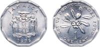 Jamaica 1 Cent Jamaica British colony 1975 1 Cent (F.A.O.; wide legend) Aluminium (NS4 Alloy) Royal Mint, Llantrisant (15000000) 1.2g UNC KM 64 -
