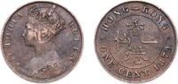 China 1 Cent China Hong Kong 1879 1 Cent - Victoria Bronze Royal Mint 7.43g VF KM 4.1 KM 4.2 KM 4.3 -