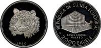 Equatorial Guinea 2000 Ekuele Equatorial Guinea Republic 1980 CHI 2000 Ekuele (Tiger) Silver (.927) (1000) 31.17g PF KM 57 -