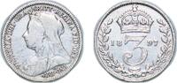 Great Britain 3 Pence Great Britain United Kingdom 1897 3 Pence - Victoria (3rd portrait; incl. Maundy) Silver (.925) (4541200) 1.4g VF KM 777 Sp 3942 -