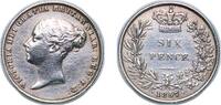 Great Britain 6 Pence Great Britain United Kingdom 1857 6 Pence - Victoria (1st portrait; 1st type) Silver (.925) (2233400) 2.8g XF KM 733 Sp 3908 Sp -