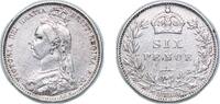 Great Britain 6 Pence Great Britain 1889 6 Pence - Victoria (2nd portrait; 2nd reverse) Silver (.925) Royal Mint (Tower Hill) (8738900) 2.8g XF KM 760 -
