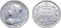 Great Britain 6 Pence Great Britain 1896 6 Pence - Victoria (3rd portrait) Silver (.925) Royal Mint (Tower Hill) (6651600) 2.8g XF KM 779 Sp 3941 -