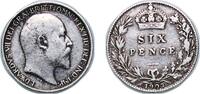 Great Britain 6 Pence Great Britain 1903 6 Pence - Edward VII Silver (.925) Royal Mint (Tower Hill) (5410000) 2.8g VF KM 799 Sp 3983 -