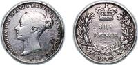 Great Britain 6 Pence Great Britain Kingdom 1840 6 Pence - Victoria (1st portrait; 1st type) Silver (.925) (2098800) 2.8g VF KM 733 Sp 3908 Sp 3909 -