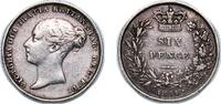 Great Britain 6 Pence Great Britain Kingdom 1851 6 Pence - Victoria (1st portrait; 1st type) Silver (.925) (2288100) 2.8g VF KM 733 Sp 3908 Sp 3909 -