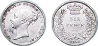 Great Britain 6 Pence Great Britain Kingdom 1859 6 Pence - Victoria (1st portrait; 1st type) Silver (.925) (4688600) 2.8g XF KM 733 Sp 3908 Sp 3909 -