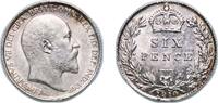 Great Britain 6 Pence Great Britain Kingdom 1910 6 Pence - Edward VII Silver (.925) (12490700) 2.9g UNC KM 799 Sp 3983 -