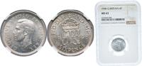 Great Britain 6 Pence Great Britain United Kingdom 1946 6 Pence - George VI (1st coinage) Silver (.500) (43466400) 2.83g NGC MS 63 KM 852 Sp 4084 -