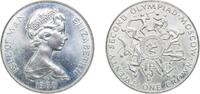Isle of Man 1 Crown Isle of Man British dependency 1980 PM 1 Crown - Elizabeth II (Olympics) Copper-nickel Pobjoy Mint 28.47g UNC KM 65 Schön 62.1 S -