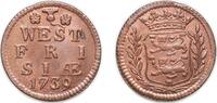 Netherlands 1 Duit West Friesland, region of 1739 1 Duit Copper 3.35g UNC KM A100 Ver 76.4 -