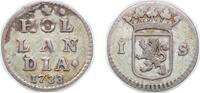 Netherlands 1 Stuiver Netherlands Province of Holland 1733 1 Stuiver Wapenstuiver Silver Dordrecht Mint 0.81g VF Ver 56.5 CNM 2.28.122 KM 85 -