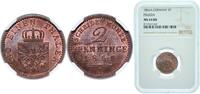 Germany 2 Pfenninge Germany Kingdom of Prussia German states 1866 A 2 Pfennigs - William I Copper 2.95g NGC MS 64 Top Pop AKS 107 Old/Mue 2 425, 428 -