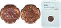Germany ½ Kreuzer Germany Grand-duchy of Baden German states 1865 ½ Kreuzer - Frederick I Copper (349000) 2.16g NGC MS 64 AKS 134 Jaeg 2 AB 80 KM -