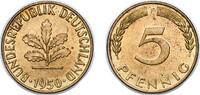 Germany 5 Pfennigs Germany Federal Republic of Germany 1950 F 5 Pfennigs Brass clad steel (90% Iron, 10% Brass) (362880000) 3.04g UNC KM 107 J 382 -