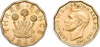 Great Britain 3 Pence Great Britain United Kingdom 1944 3 Pence - George VI (with 'IND:IMP') Nickel brass (79% Cu, 20% Zn, 1% Ni) (69760000) 6.73g UNC -