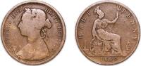 Great Britain ½ Penny Great Britain United Kingdom 1889 ½ Penny - Victoria (2nd portrait; 2nd type) Bronze 5.34g VF KM 754 Sp 3956 Sp 3957 -