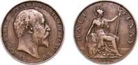 Great Britain ½ Penny Great Britain United Kingdom 1905 ½ Penny - Edward VII Bronze (10124800) 5.73g XF KM 793 -