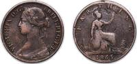 Great Britain 1 Farthing Great Britain United Kingdom 1865 1 Farthing - Victoria (2nd portrait; 1st type) Bronze (4659200) 2.71g VF KM 747 Sp 3958 -