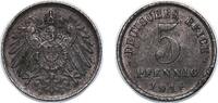 Germany 5 Pfennigs Germany Germany - 1871-1948 Second Empire 1916 F 5 Pfennigs - Wilhelm II (type 2 - small shield) Zinc clad iron (Iron sheradised -