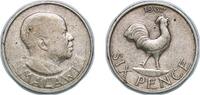Malawi 6 Pence Malawi Republic 1967 6 Pence Nickel brass (60% Copper, 20% Nickel, 20% Zinc) (6000000) 2.77g XF KM 1 Schön 2 -