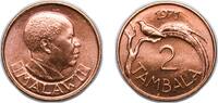 Malawi 2 Tambala Malawi Republic 1971 2 Tambala Bronze (97% Copper, 0.5% Tin, 2.5% Zinc) (10000000) 3.56g UNC KM 8 Schön 8 Schön 15 -