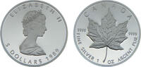 Canada 5 Dollars Canada Commonwealth Elizabeth II 1989 5 Dollars 1 oz. Silver Bullion Coinage -
