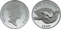 Bermuda 2 Dollars Bermuda British colony Elizabeth II 1990 2 Dollars Tree Frog -