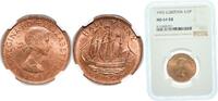 Great Britain ½ Penny Great Britain Kingdom 1962 ½ Penny - Elizabeth II (1st portrait; without 'BRITT:OMN') Bronze (41779200) 5.67g NGC MS 64 KM 896 -