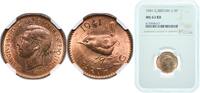 Great Britain 1 Farthing Great Britain Kingdom 1941 1 Farthing - George VI (with 'IND:IMP') Bronze Royal Mint (Tower Hill) (27312000) 2.83g NGC MS 63 KM -