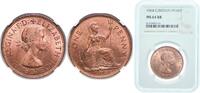 Great Britain 1 Penny Great Britain Kingdom 1964 1 Penny - Elizabeth II (1st portrait; without 'BRITT:OMN') Bronze Royal Mint (Tower Hill) (153294000) -