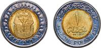 Egypt 1 Pound Egypt 2010 (AH1431) 1 Pound (magnetic) Bimetallic: brass plated steel centre in nickel plated steel ring 8.38g KM 940a Schön 67 -