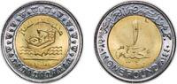 Egypt 1 Pound Egypt 2019 (AH1440) 1 Pound (Zohr Gas Field) Bimetallic: brass plated steel centre in nickel plated steel ring (40000000) 8.5g U -