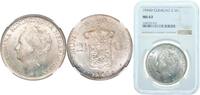 Netherlands Antilles 2½ Gulden Netherlands Antilles Curaçao Dutch colony 1944 D 2½ Gulden - Wilhelmina Silver (.720) (Copper .280) Denver Mint (200000) 25g NGC -