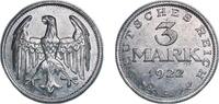 Germany 3 Mark Germany Weimar Republic 1922 A 3 Mark Aluminium (15496695) 2.02g UNC KM 28 AKS 29 J 302 Schön 25 -